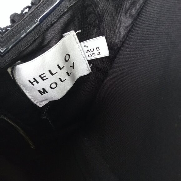 Hello Molly Black Mini Dress Party Cocktail Wedding Bodycon Size Small US Size 4 - Picture 5 of 8